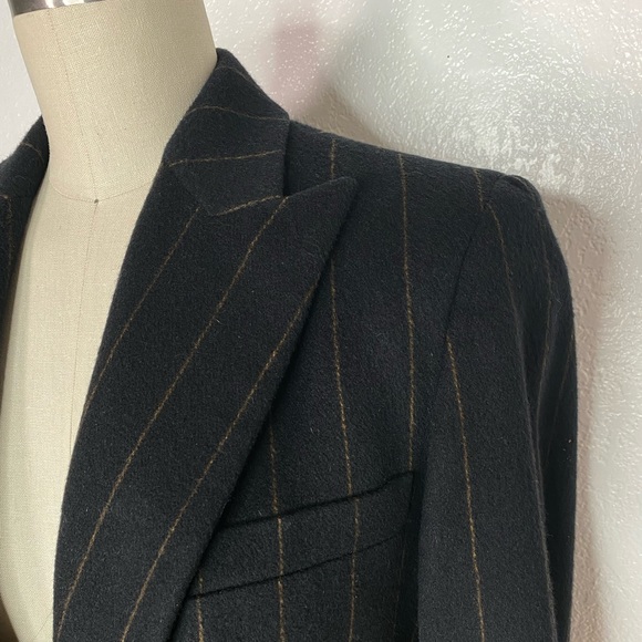 MaxMara black pin stripe wool blazer jacket 4 - Picture 3 of 11